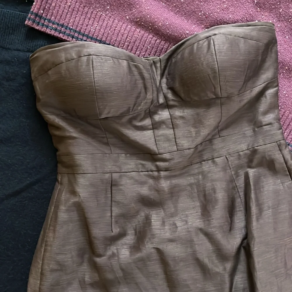 J. CREW Silk/Linen Strapless Dress Purple Sz 6